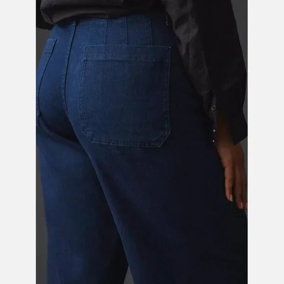 Anthropologie The Colette Crop High-Rise Wide-Leg Jeans by Maeve 25P 25 P NWT - Picture 6 of 8